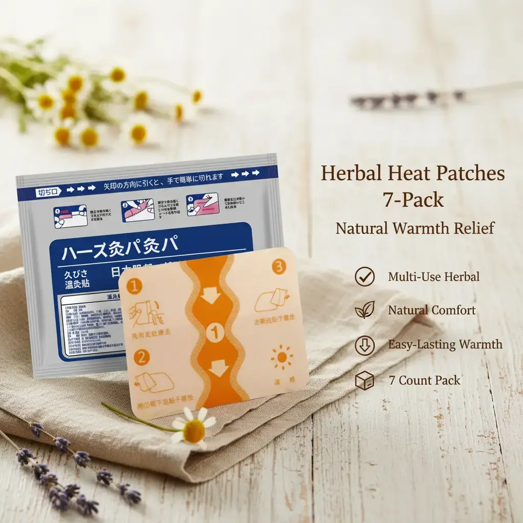 Multi-Use Herbal Heat Patches – Natural Comfort with Herbal Extracts, Easy to Apply, Long-Lasting Warmth, 7 Count Heat Therapy Soothing