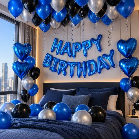 Metallic Happy Birthday Balloon Kit, Letter Foil Balloons + Metallic Latex Balloons, Birthday Party Decor Set for Home Celebration, Photo Booth Backdrop, Easy DIY Party Supplies (53pcs)