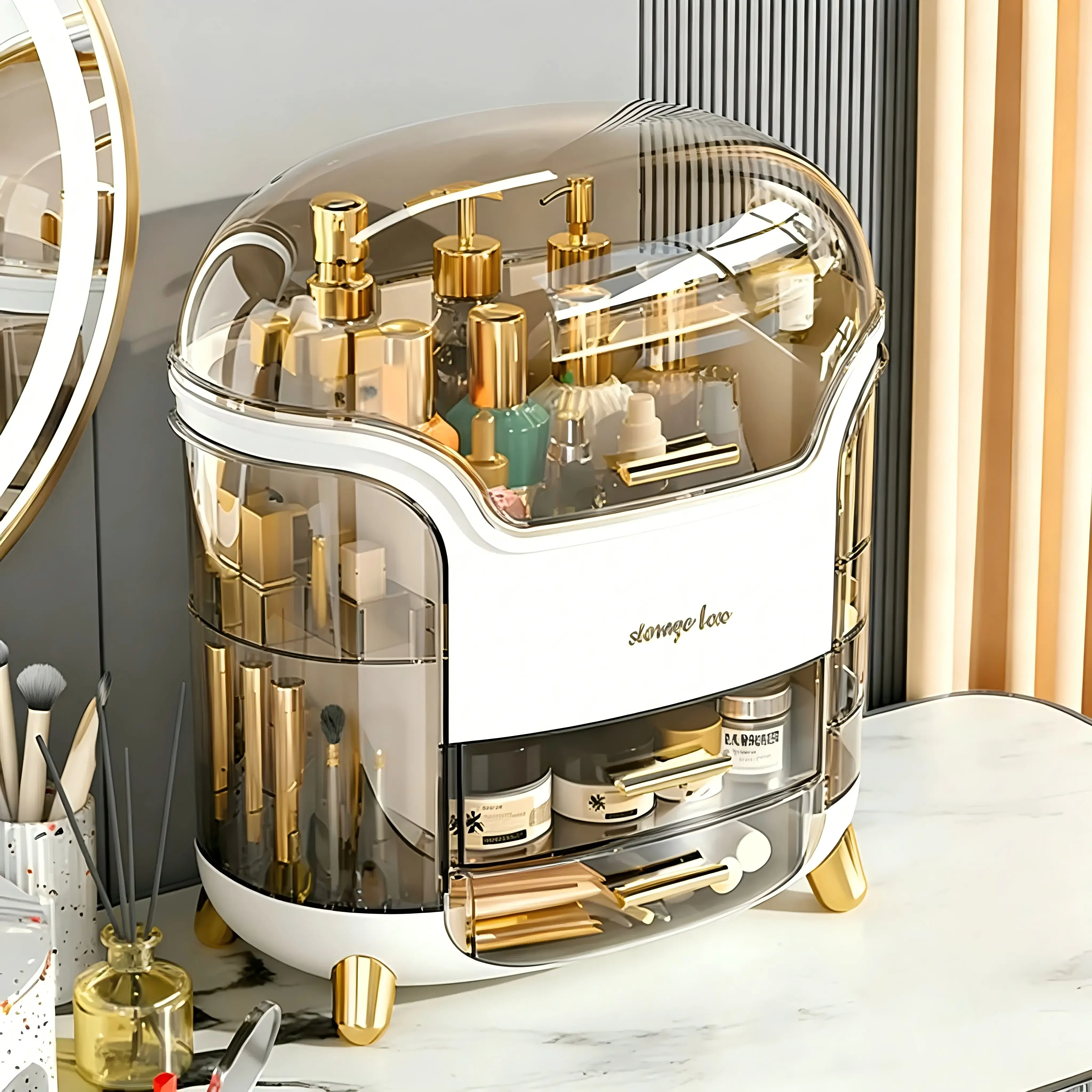 Large Makeup Organizer, Countertop Vanity Organizer, Waterproof & Dustproof Skincare Storage for Bedroom & Bathroom, Clear Multi-Style Design TikTokShop Dealsfor You Days
