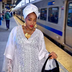 Elegant Soraya Bubu white lace gown