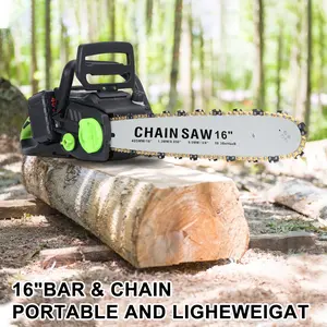 16 Inch Cordless Chainsaw, Brushless Motor Electric Chainsaw,power tools, Battery Powered Chainsaw with 2 x 4Ah Batteries, Auto-Lubrication Chain Saw