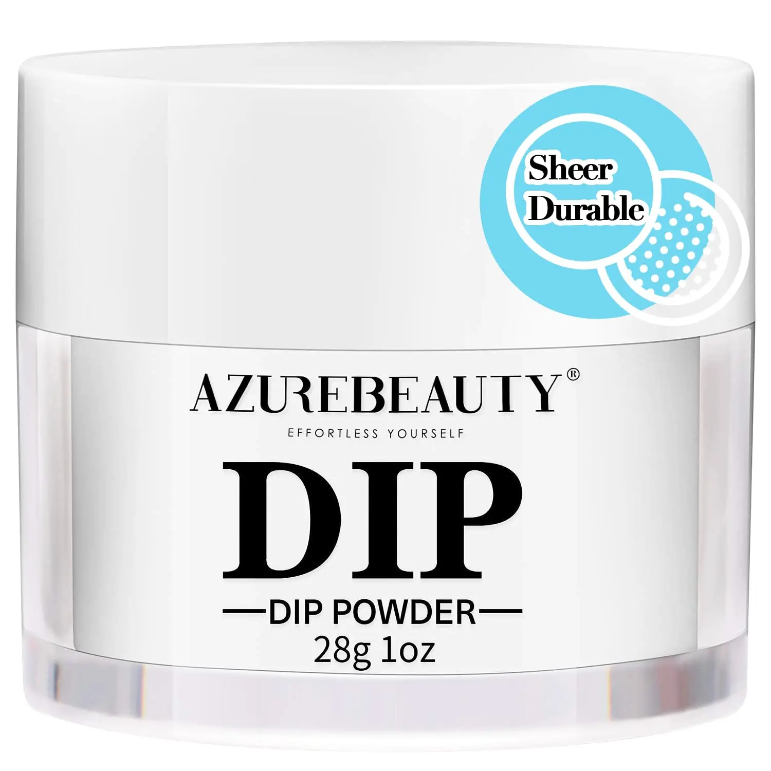 AZUREBEAUTY Clear Dip Powder for Nails, Essential Transparent Dipping Build Powder Crystal French Art Starter Manicure Beginner DIY Salon Home Gift