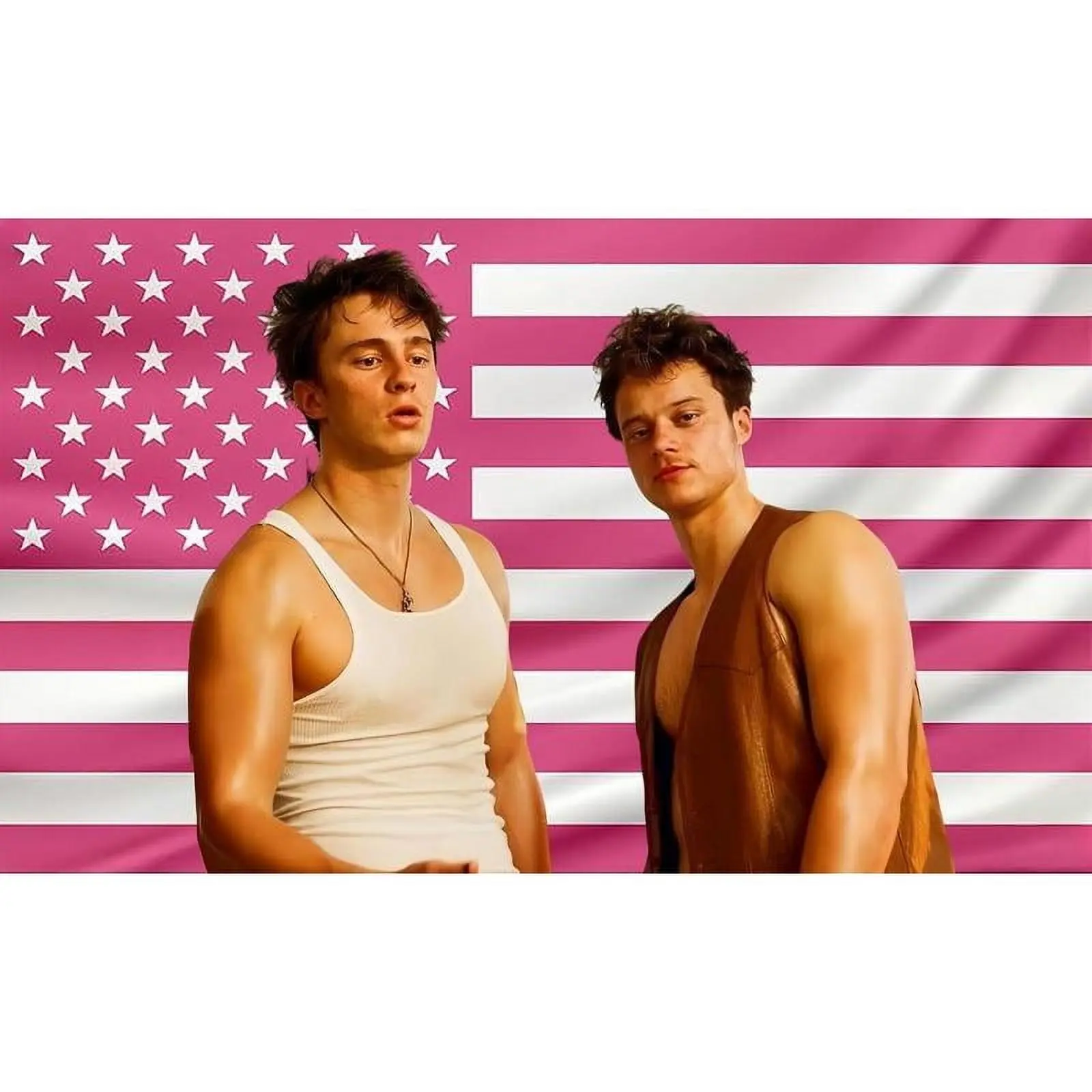 Flag Drew JJ Tapestry Pink Rafe America Funny Starkey Cameron Maybank Flag poster with  Grommets for College Dorm Decor, Patio Yard, Room Decor Flag Merch Gift