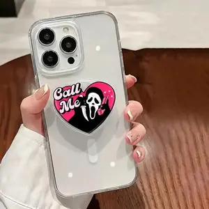 Call Me Horror Heart MagSafe Phone Grip — Anti Valentine Funny Spooky Magnetic Holder, Dark Valentine Gift for iPhone 15 14 13 Gothic Aesthetic