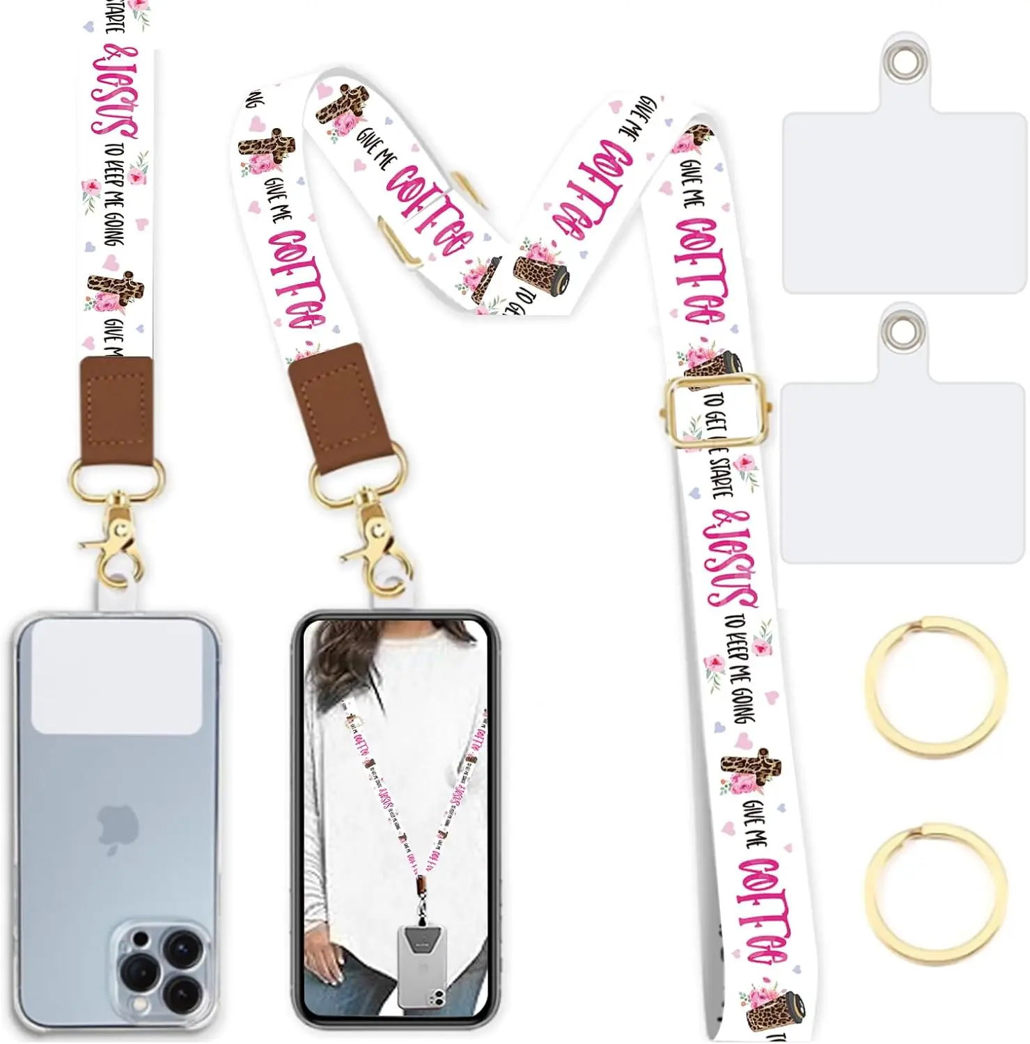 Phone Lanyard Wrist Strap Crobody Adjustable, Cell Phone Lanyard for Around The Neck Shoulder Wristlet Strap