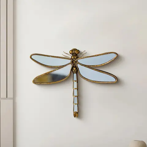 Dragonfly Design Wall Mounted Decor, 1 Count Vintage Resin Dragonfly Wall Hanging Ornament, Decorative Hanging Piece for Home Living Room Bedroom Hotel, Wall Ornaments, Decoration Items, Dragonfly Decorative Wall Art