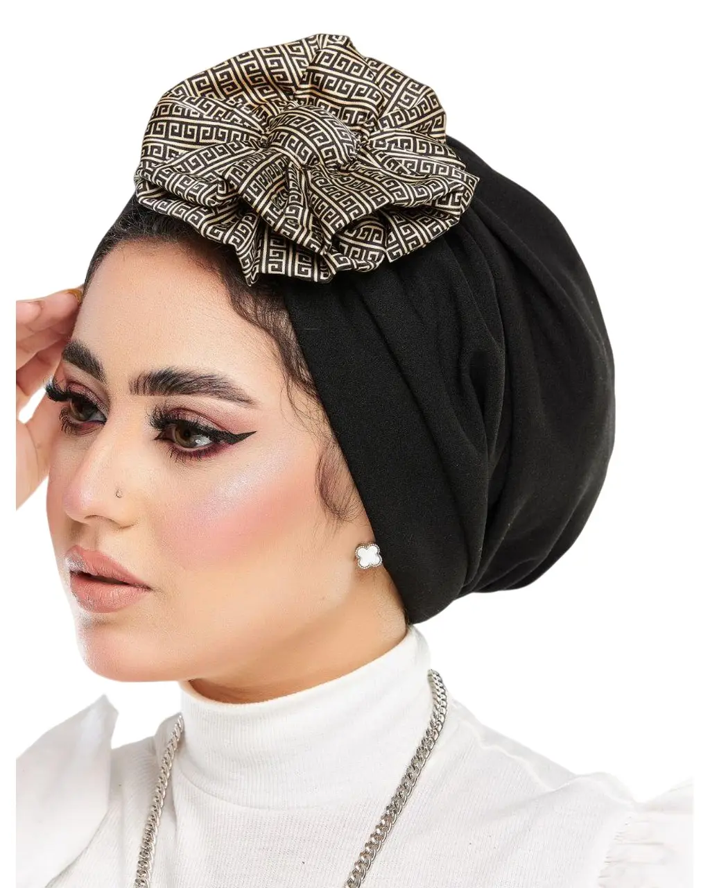 Turban Head Wraps for Women Large Size| Pre-Tied Instant Bonnet - African Turban for Women - Top Knotted Turban 100% Egyptian Cotton | Chemo Cap