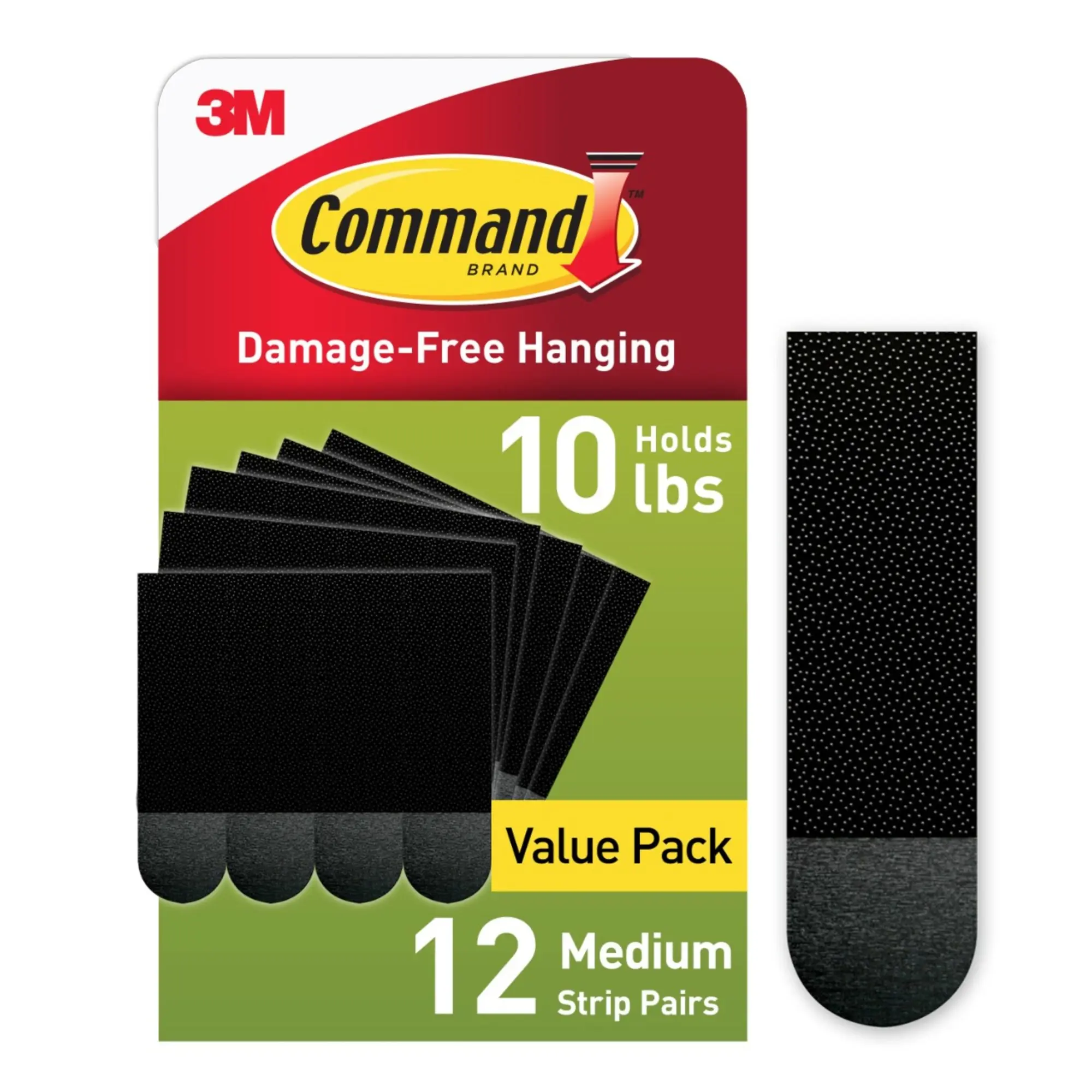 Command Medium Black Picture Hanging Strips, 17204BLK12ES