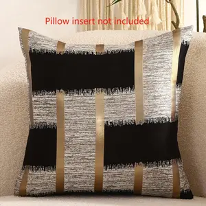 Striped Pattern Durable Replacement Cushion Cover for Soft Padded Cushion, 1 Count Square Throw Pillow Cover for Soft Cushions, Household Decoration Supplies for Home Living Room Sofa Bed, Bedroom Decorative Accessories Home Textile (filler Not Included)