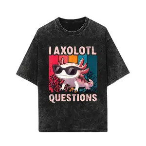 I Axolotl Questions Retro Graphic T-Shirt for Men and women – Fun Casual Short Sleeve Tee with Bold Colorful Design, Round Neck, Soft Stretch Fabric, Perfect for Summer