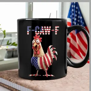 Judywin Talk Funny Chicken Coffee Mug ? 15oz, 11oz Ceramic Cup ? F-CAW-F Gag Gift for Friends or Coworkers Drinkware Printed