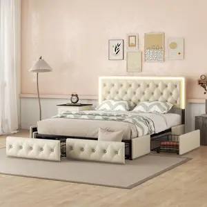 【Back to School SALE】Queen Bed Frame: Featuring Storage, Headboard, and Platform Design for Ultimate Comfort and Style NOT AMERLIFE