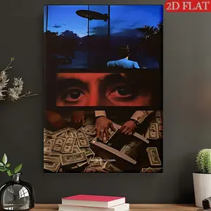 1pc Scarface Movie Poster Frameless Poster  - Modern Humor Wrap Frame, Classic Gangster Artwork, Wooden Framed Wall Art for Home Office Bedroom Living Room Decor, Movie Poster Wall Art, Quality Craftsmanship, Room Decoration,