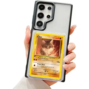 Trading Card Display Phone Case for Samsung| PTCG/Picture Display Top Loaders & Sleeves| Compatible PTCG Cards, Sports, One Piece, Magic (Black, Samsung Galaxy S20 Plus)