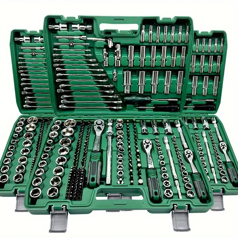 53/216Pcs Stainless Steel Car Repair Tool Box, For Off-road Motorcycles - Complete Car Repair Accessories