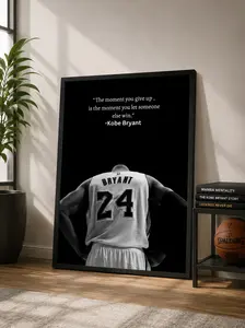 Kobe Bryant Mamba Mentality Poster |   Black & White Basketball Wall Art for Bedroom, Gym & Office Decor