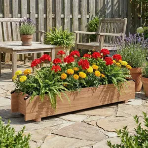 Spaco Wooden Raised Garden Bed – Planter Box with Drainage Holes for Vegetables, Flowers, Herbs & Succulents