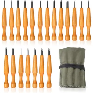 Wood Carving Set - 20 Pcs Wood Carving Knife Set Beginner Whittling Kit with Canvas Case for Adults Children, Carving DIY Wood Carving Kit - Perfect for Beginners and Experts