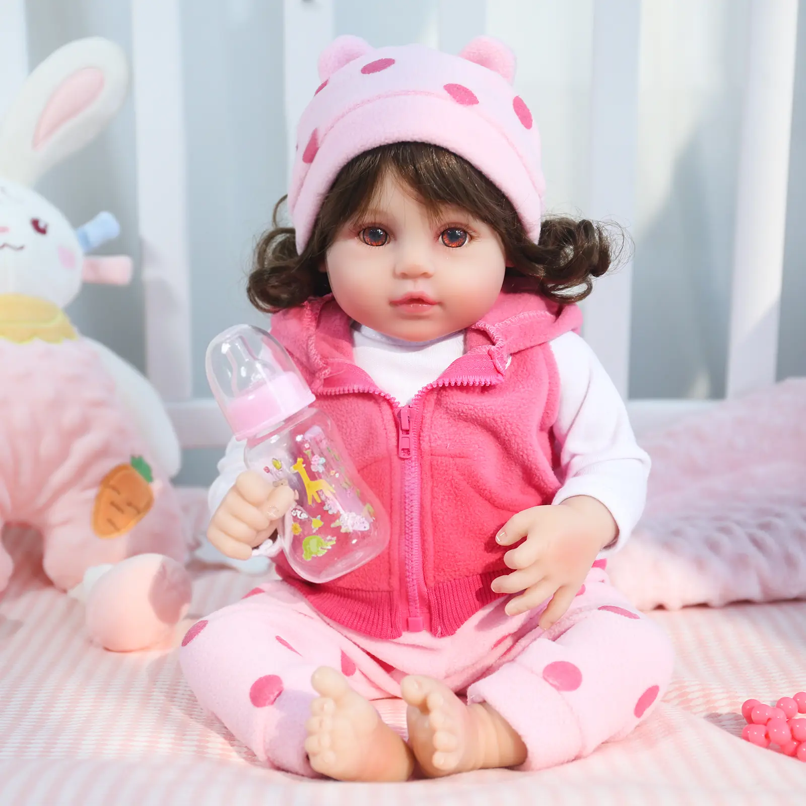 [WOOROY] 18 Realistic Baby Doll - Lifelike Toddler with Soft Weighted Cloth Body, Full Set Accessories, Handmade Gift for Children Age 3+