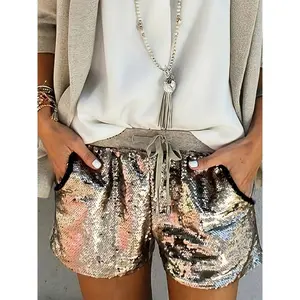 Fortune Select Sequined Waistband Shorts for Women