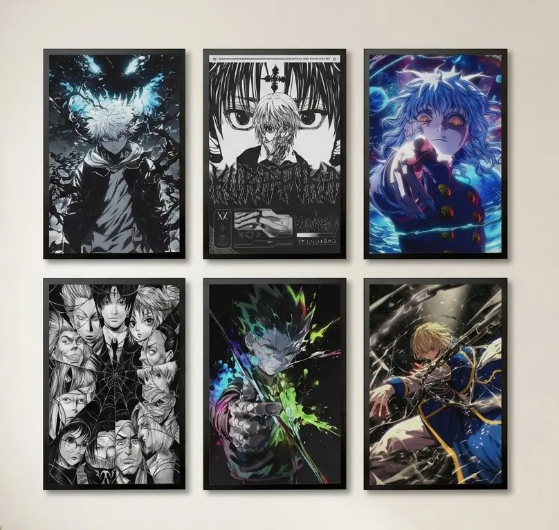 Hunter x Hunter Dark Anime Wall Art Poster | High-Quality Eco-Friendly Canvas Wrap or Unframed Poster | Phantom Troupe Killua Kurapika Merch, Retro Gothic Gaming Room Decor Vintage Manga Prints Gift" gaming room office
