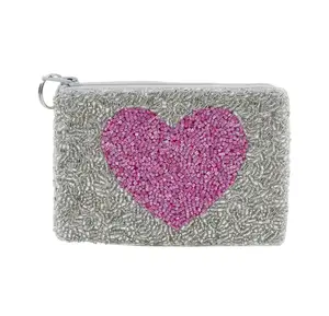 Heart Beaded Coin Purse