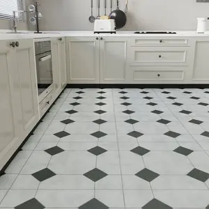 Jeedeson 120″ x 24″ Grey Peel and Stick Kitchen Flooring Tile Roll, For Bedroom Bathroom Entryway Home Decor