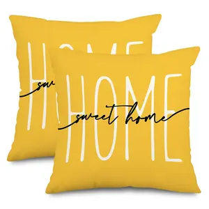 2pcs, Yellow Themed Throw Pillow Covers, Home Spring Décor Products, Suitable Living Room, Bedroom, Sofa and Bed Decoration, 2D Flat, Single Sided Printing, No Pillow Core