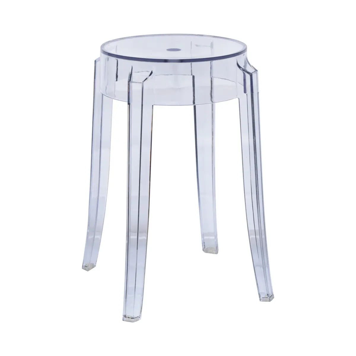 Leisuremod  Averill Modern Plastic Dining Stool with Sturdy Seat & Legs for Kitchen & Dining Room, Clear, Dining Room Chairs, Transparent