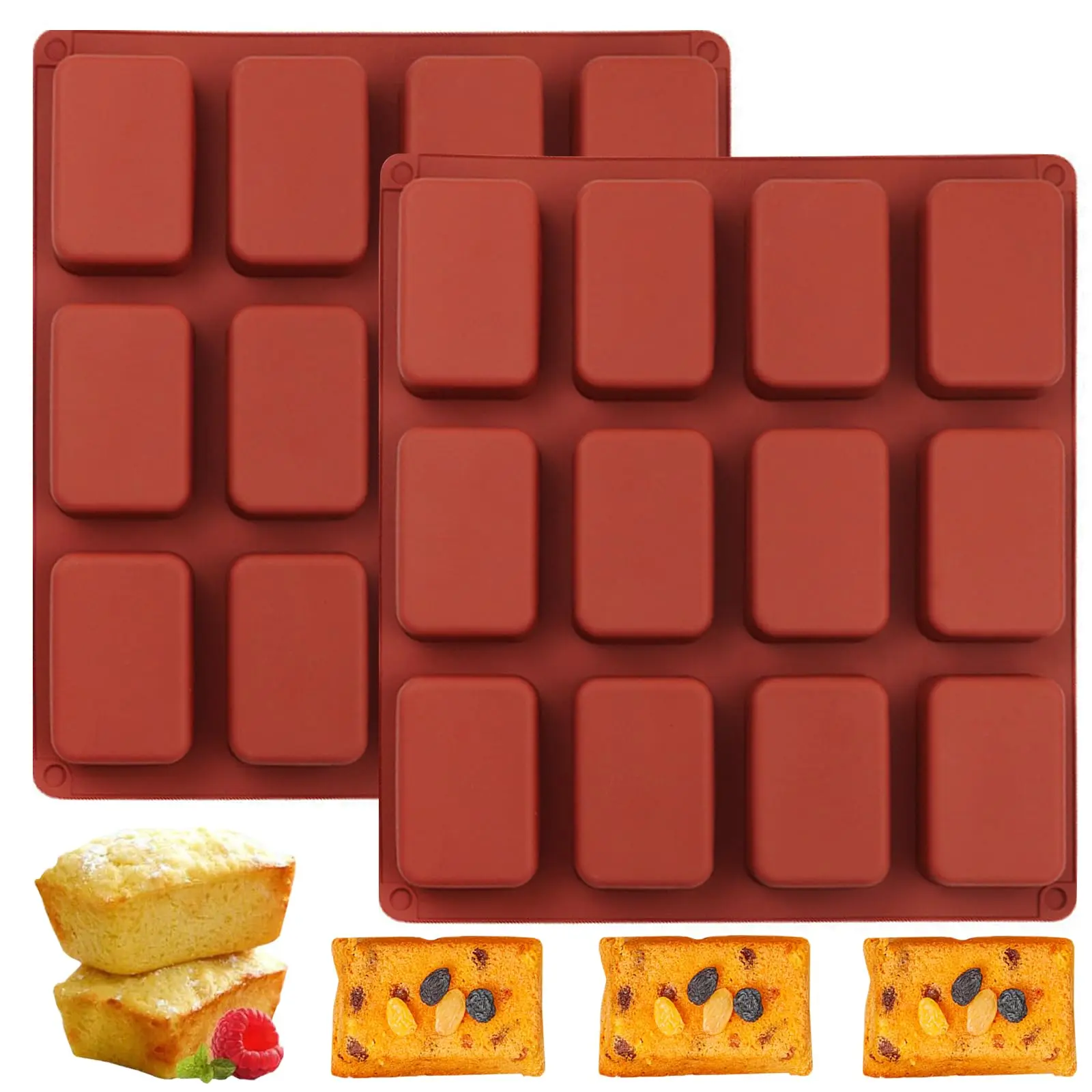 Non-Stick Silicone Cake Mold, Rectangular Bread & Brownie Baking Mould, Baking Tools, Baking Supplies, Perfect for Homemade Chocolate Cakes & Mousse, Ideal for Candy Decoration, Silicone Cake Pan, Silicone Loaf Molds, Silicone Molds