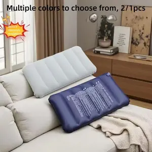 PVC Plush Inflatable Cushion Large Thick Outdoor Square Pillow Travel Nap Lumbar Support Beach Leather Pillow Inflatable Back Cushion