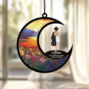 Personalized College Graduation Suncatcher, Graduation Friend Daughter Gift, Senior 2026 Gift, Class of 2026 Decoration, Acrylic Suncatchers