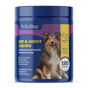 Joint Supplement for Dogs - YoYoBay Glucosamine for Dogs, with Chondroitin, MSM - Dog Pain Relief Anti-Inflammatory, Support Hip and Joint Health, Mobility - 180 Soft Chews, Duck & Pear Flavor