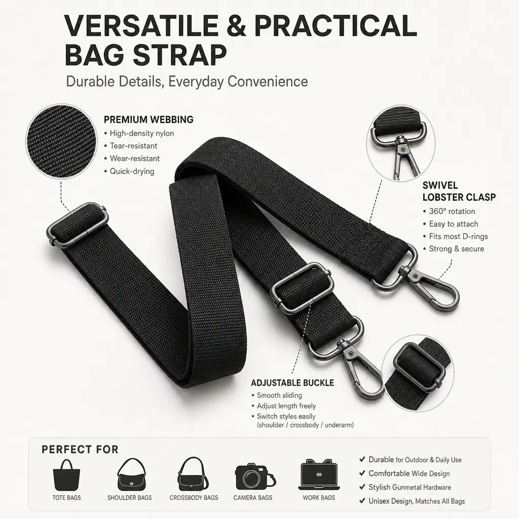 Universal Adjustable Length Outdoor Bluetooth Speaker Shoulder Strap - Wearable, Lightweight, Anti-Slip, Wear-Resistant, Durable, Hands-Free Design Accessory for Hiking Enthusiasts, Camping, Outdoor Enthusiasts, Party