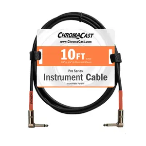 ChromaCast Pro Series Instrument Cable, Angle - Angle, Sunset Orange, 10 foot | USA Lifetime Guarantee