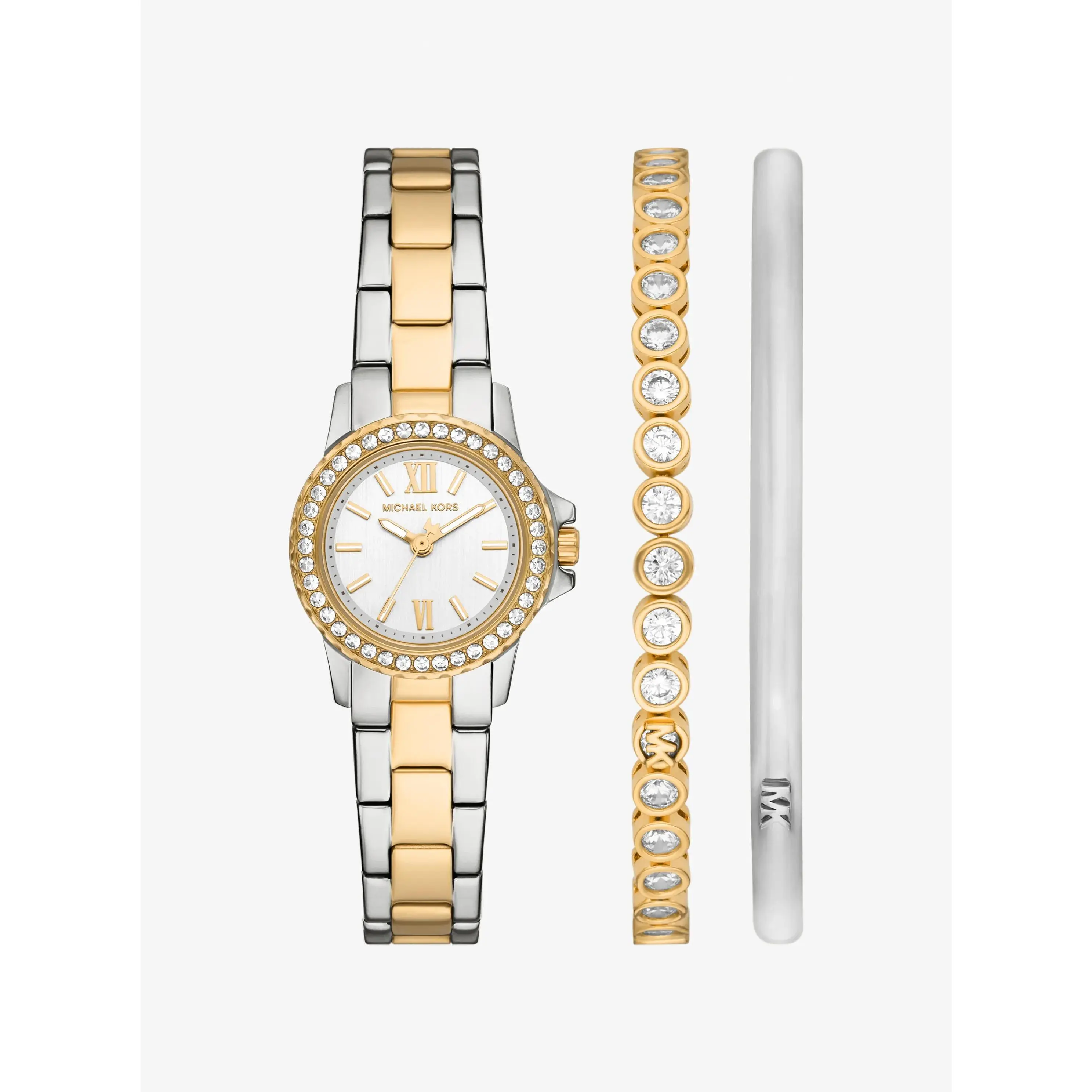 Petite Everest Two-Tone Watch and Pavé Bangle Jewelry Gift Set