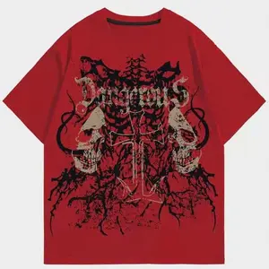 Vintage Y2K Affliction Style Skull T-Shirt: Grunge Punk Menswear