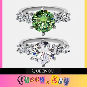 【704】October QUEENSDAY 3 Carat High Set Synthetic Moissanite Ring– Luxurious and Elegant Choice for Engagement, Wedding, or Special Occasions
