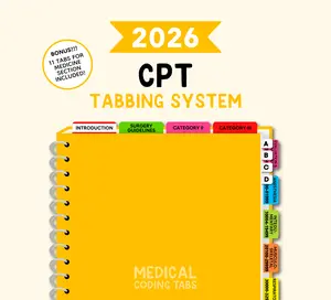 2026 CPT - Tabbing System | Medical Coding Tabs | Book Tabs (Book NOT included)