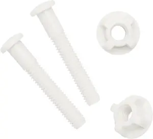 Plastic Toilet Seat Screws Replacement - Durable Toilet Nuts - Bolts for Toilet - Toilet Screw Plastic Hardware - Easy Install for Toilet Lid