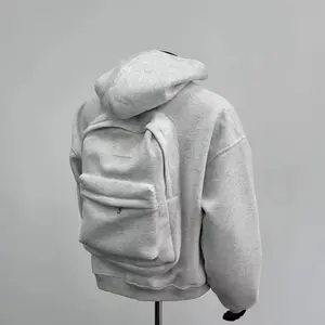 Jacket Book Bag - Simple Design with Pocket Feature Menswear Hoodie Sweatshirts Layer Tops Casual Man Utility