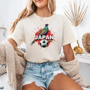 Japan Soccer T-Shirt 2026 | Japanese Football Fan Tee | Green Pheasant Art Shirt | Global Soccer 2026 Japan Gift | Samurai Blue Fan Apparel