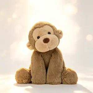 24cm Smudge Monkey Plush Toy, Ultra-Soft Cotton Stuffed Animal, Adorable Huggable Zoo Companion, Ideal for Snuggling, Playing and Kids Daily Use