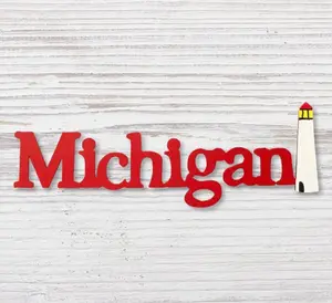 Michigan w/ Lighthouse Magnet