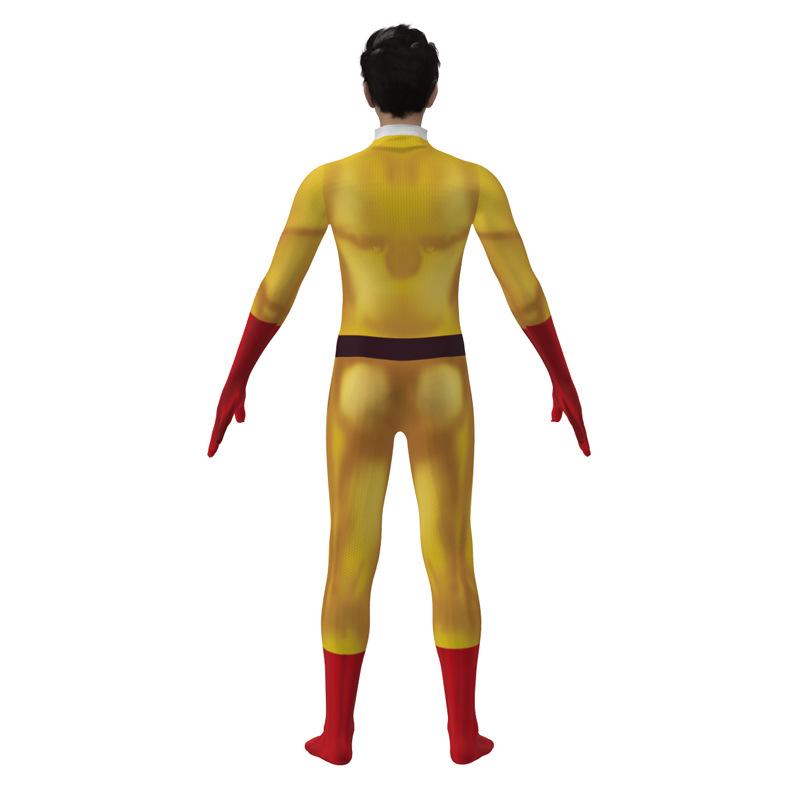 Saitama Cosplay Costume One-Punch Man Jumpsuit, Halloween & Anime Party Full-Body Outfit for Kids & Adults