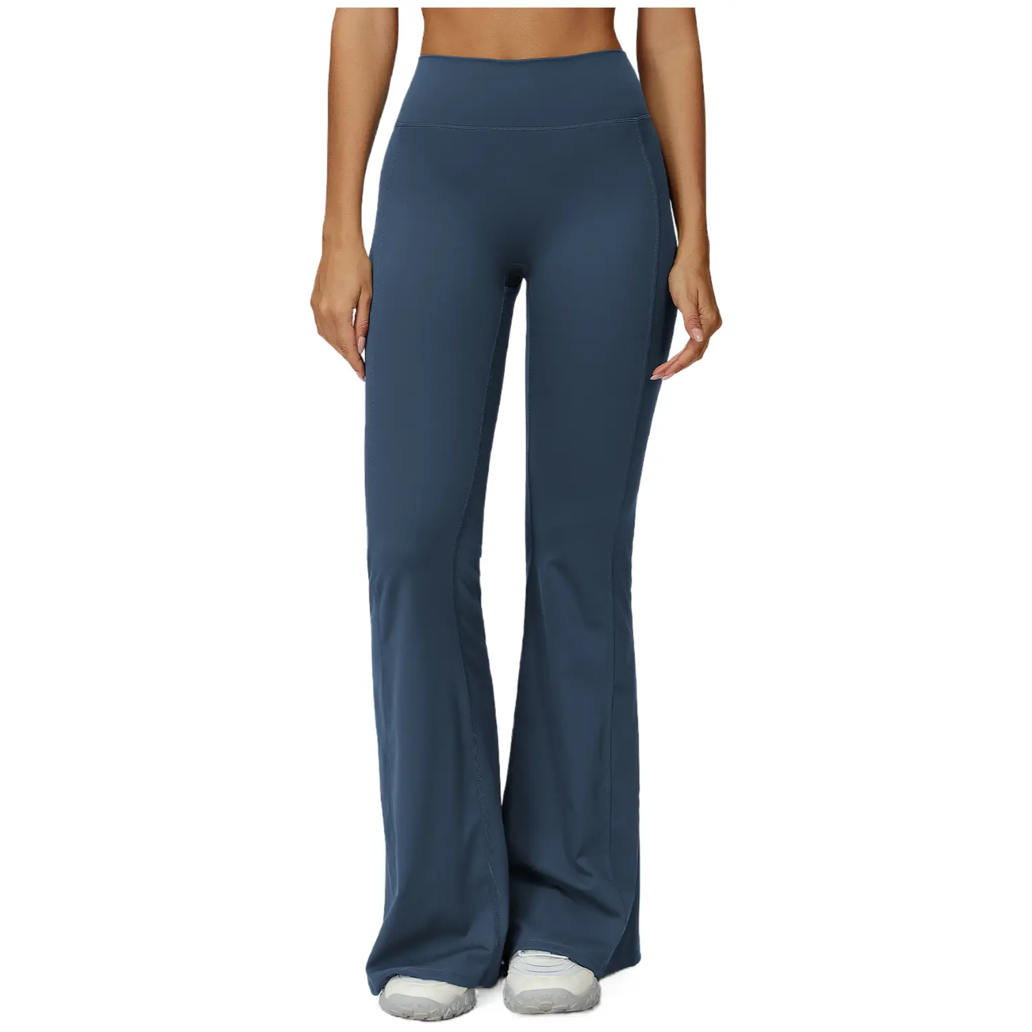 Women's Squat-Proof High-Waisted Butt-Lifting Fitted Flared Leg Sporty Joggers - Soft Slim Active Wear for Running, Gym, Biking - All-Seasons Athletic Pants, Female, Cool Iron, Line Dry