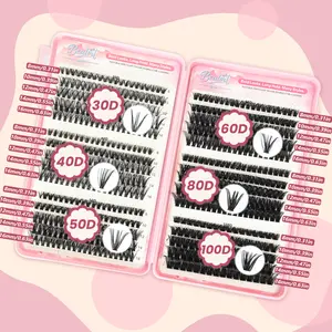 BEALERT Lash Clusters Book 30D-100D Extensions Kit for Eyelash Extension & Halloween Makeup Wispy Manga Lashes Individual Lashes Cosmetic