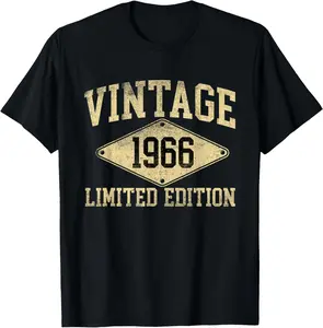 100% Cotton Vintage 1966 Limited Edition Year Of Birth Birthday T-Shirt