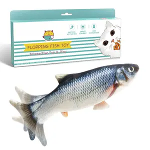 Cat Toys Flopping Fish with SilverVine, Moving Cat Kicker, Floppy Wiggle Fish for Small Dogs, Interactive Motion Kitten Exercise Toys, Mice Animal Toys 10.5"