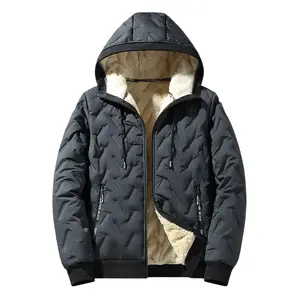 Men's Winter Warm Jacket with Fleece Lining Regular Fit Polyester Fiber Material Easy Machine Washable Cold Weather Wear Casual Style Medium SizeGift